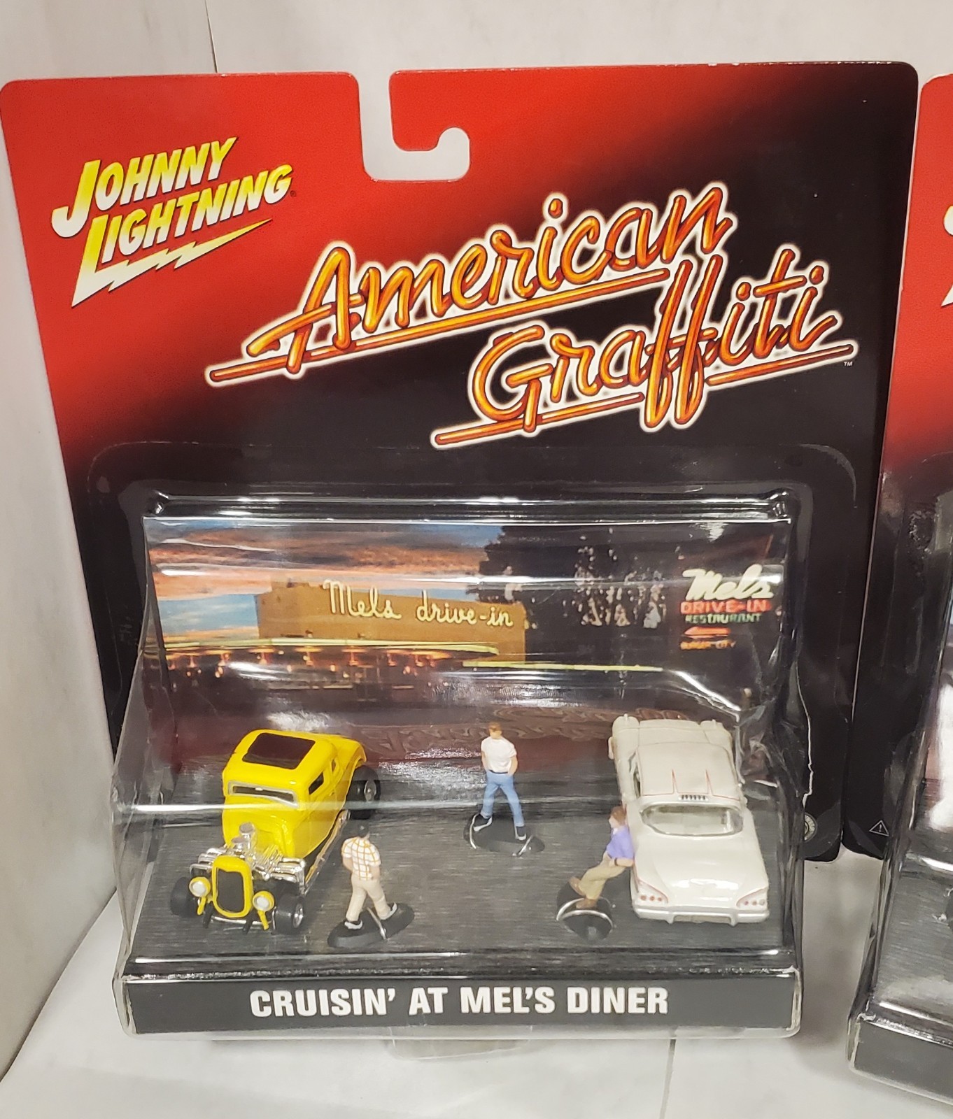 2001 JL American Graffiti Dioramas (lot of 2) Mels has crushed blister RARE VTG
