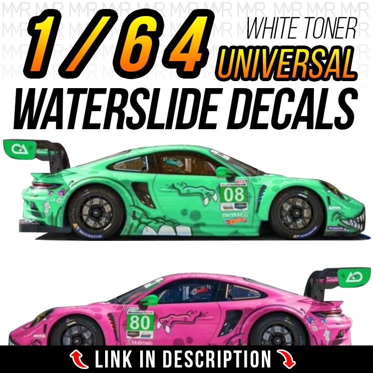 1/64 Scale SKELETON ROXY v2 993 Porsche Universal WaterSlide Decals for Hot