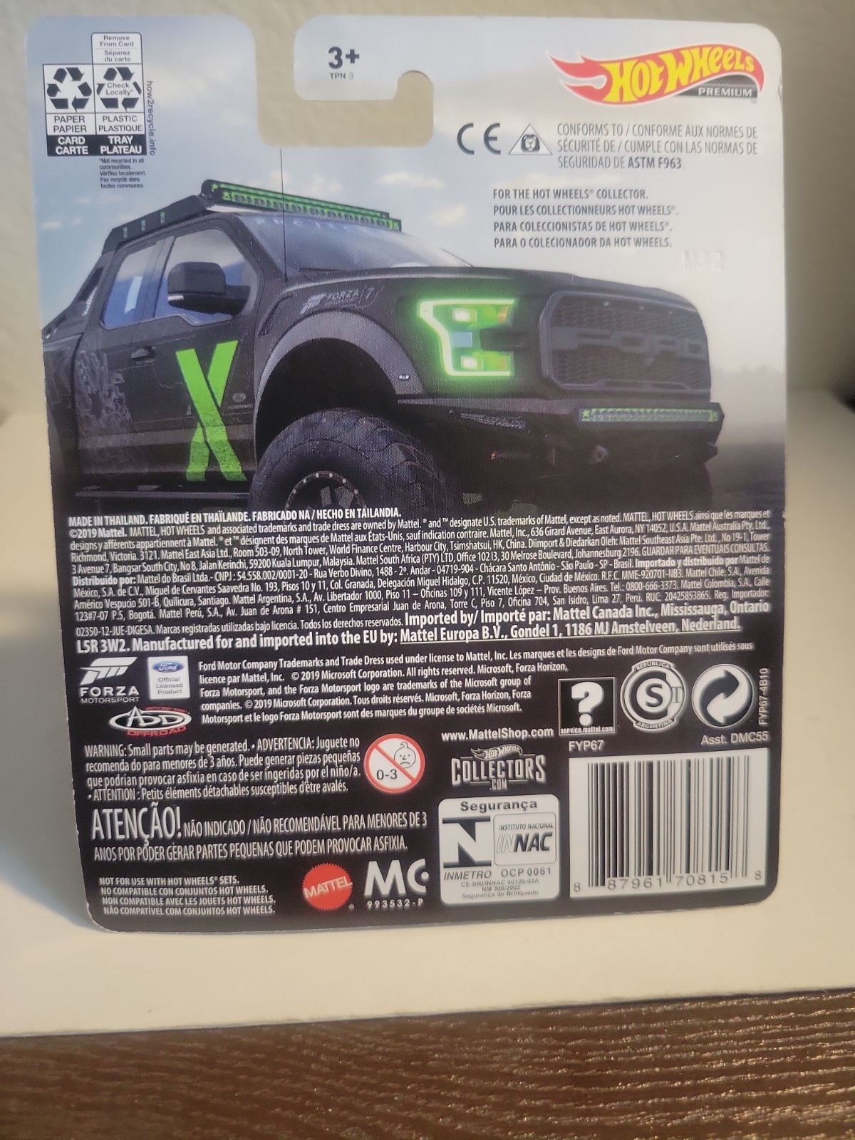 2019 Hot Wheels Premium 17 FORD F 150 RAPTOR FORZA MOTORSPORT BENT CARD CORNER