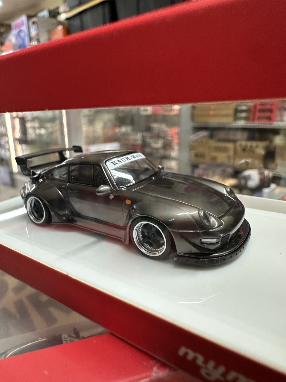 PORSCHE RWB 993 CHROME PEARL GRAY 1/64 DIECAST CAR MODEL BY MY MODEL COLLECT MC