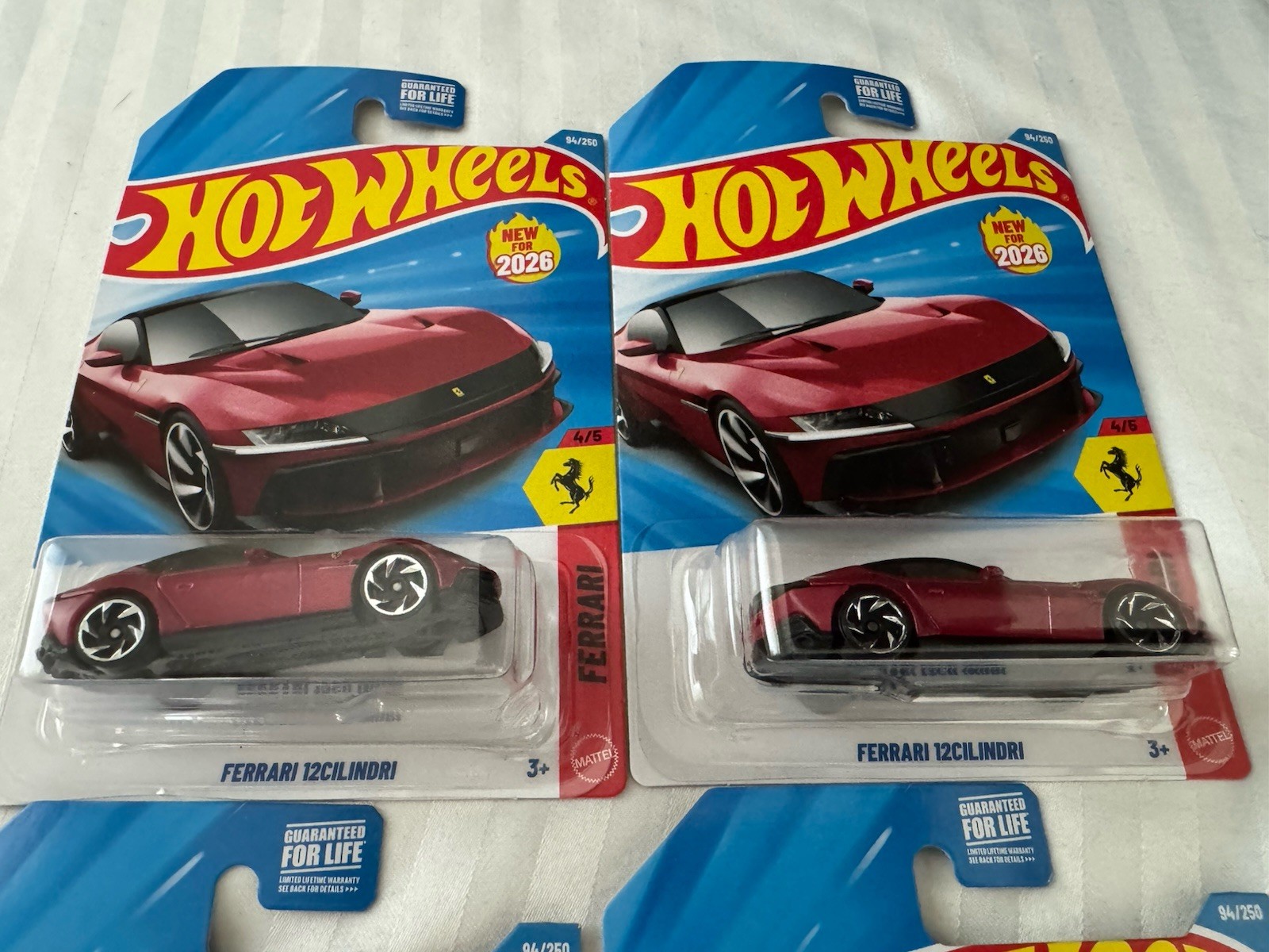 Hot Wheels New 2026 Ferrari Series #94 Ferrari 12Cilindri Dark Red Lot of 4