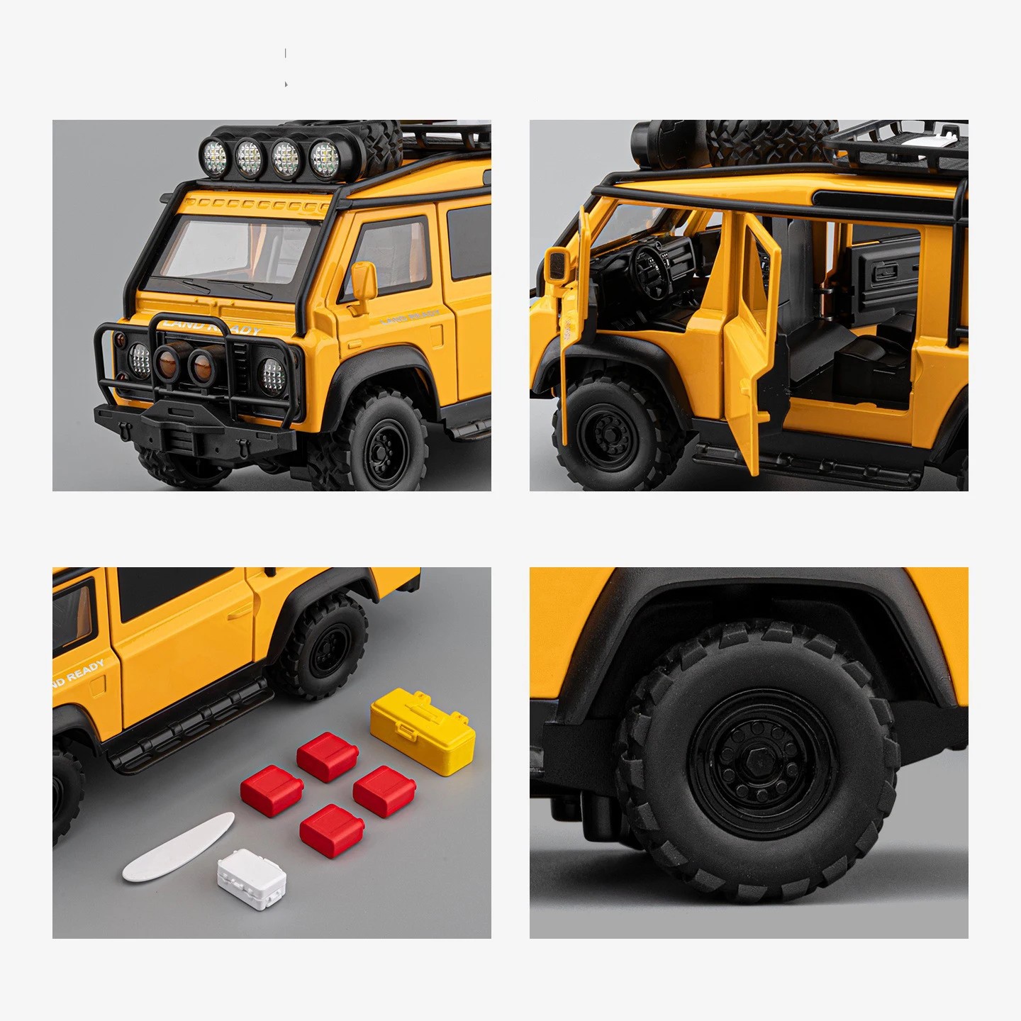1:24 Defender Van Modified Diecast Alloy Model Sound Light Collection Vehicle