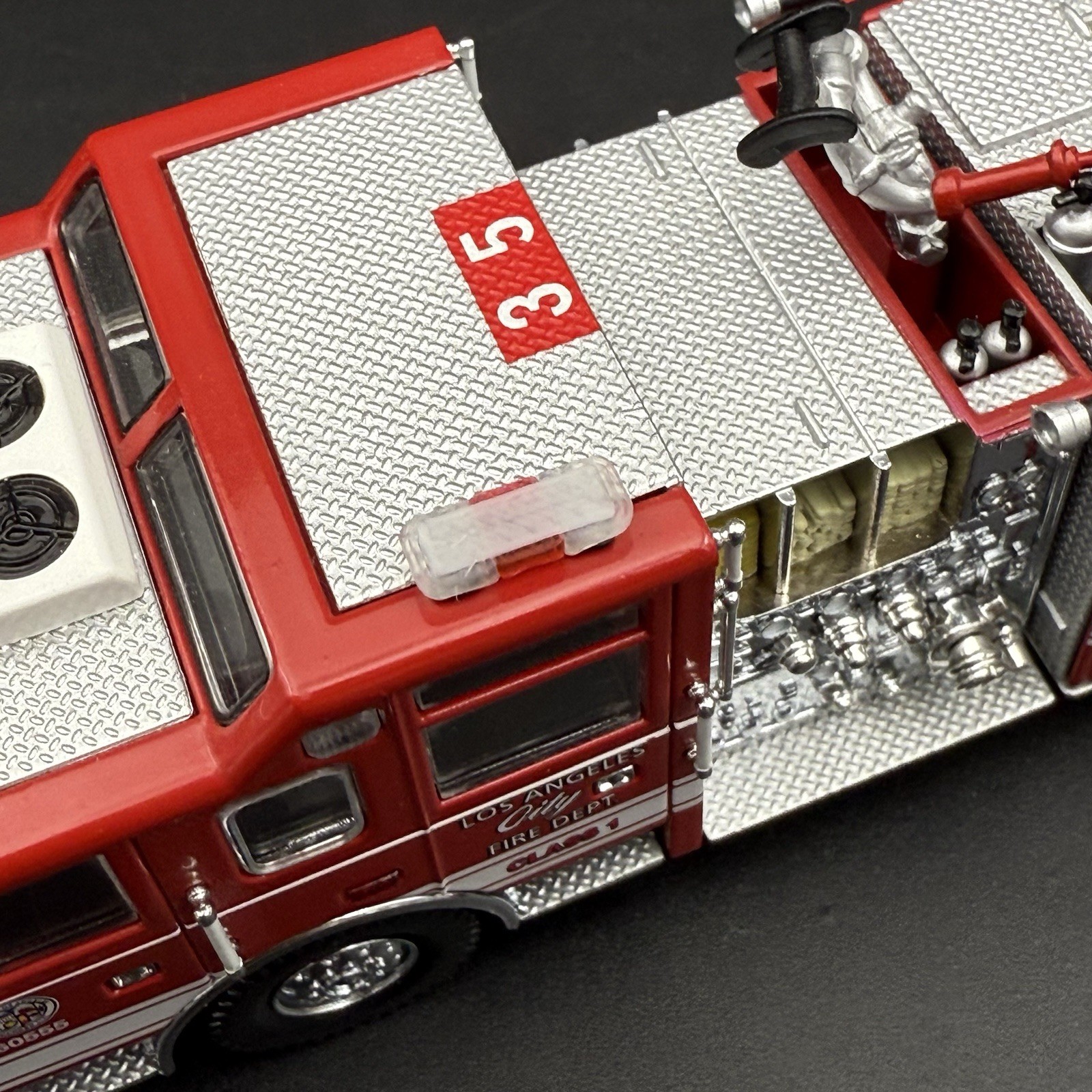 2 Pack 1/64 Mini Whelen Edge Clear Red Clear Lightbar Gray Top Police Fire EMS