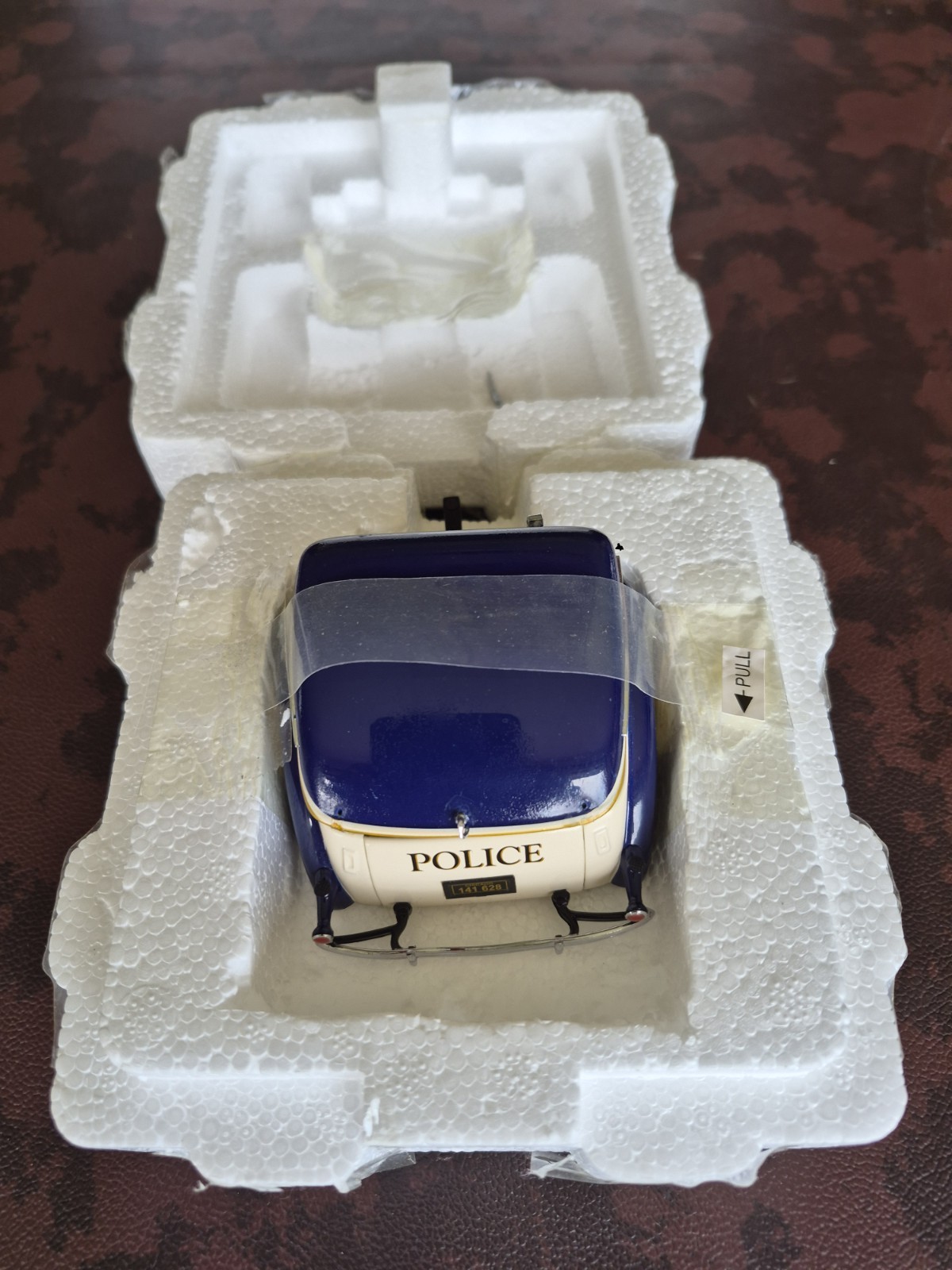 Franklin Mint 1933 Ford Tudor Police Car with Trailer & Paperwork Read Descrip.