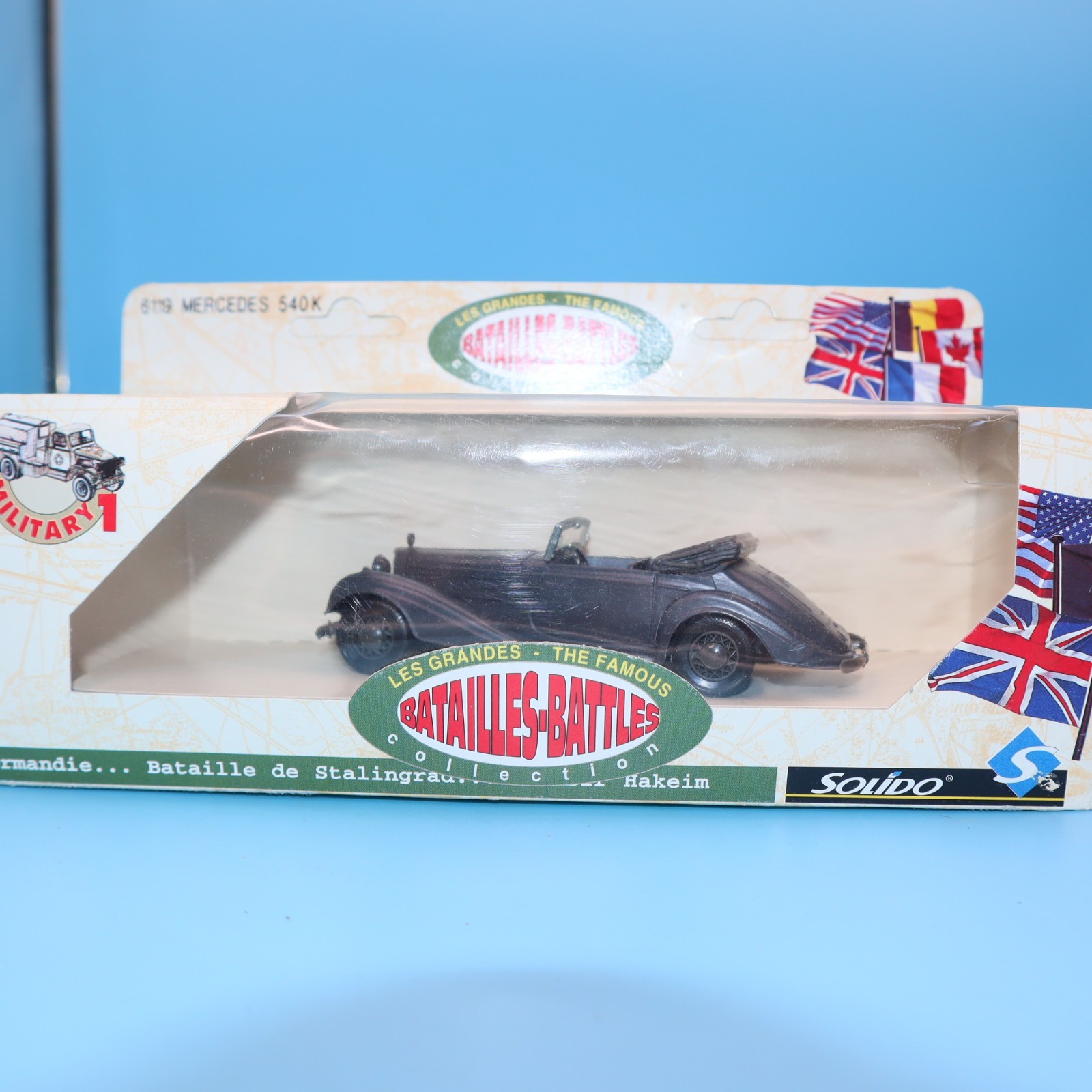 VINTAGE Solido FAMOUS BATTLES BATAILLES #6119 Mercedes 540 K Car NEW IN BOX