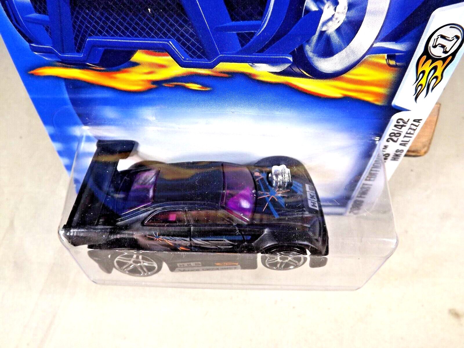 2003 Hot Wheels #40 First Editions 28/42 HKS ALTEZZA Black Silver-Tampo w/Pr5 Sp