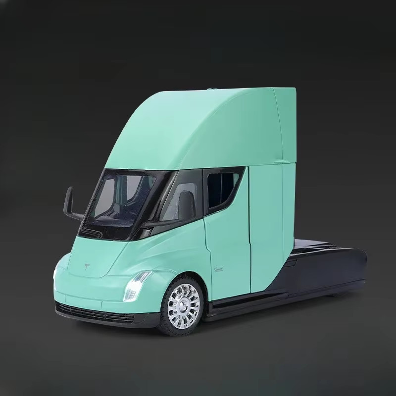 1:24 Tesla Semi Truck Diecast Model with Sound and Light – Gift for Boys