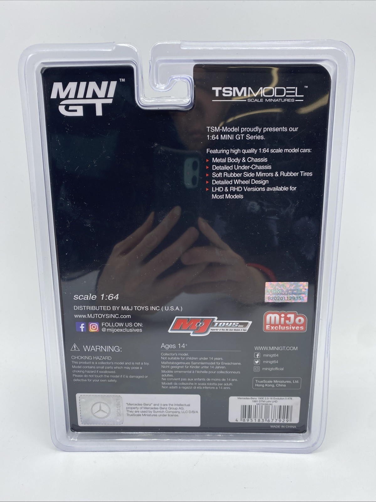 MiniGT Mercedes Benz 190E 2.5-16 Evolution 1:64 Model – True Scale Miniatures