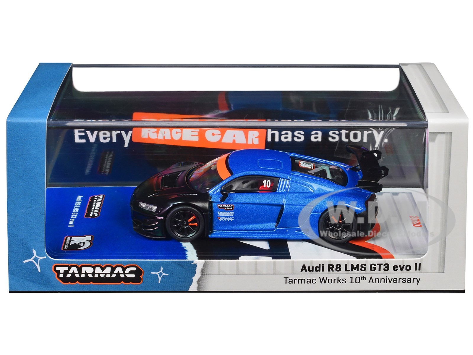 AUDI R8 LMS GT3 EVO II #10 “TARMAC 10 YEARS” 1/64 BY TARMAC WORKS T64-043-10TH