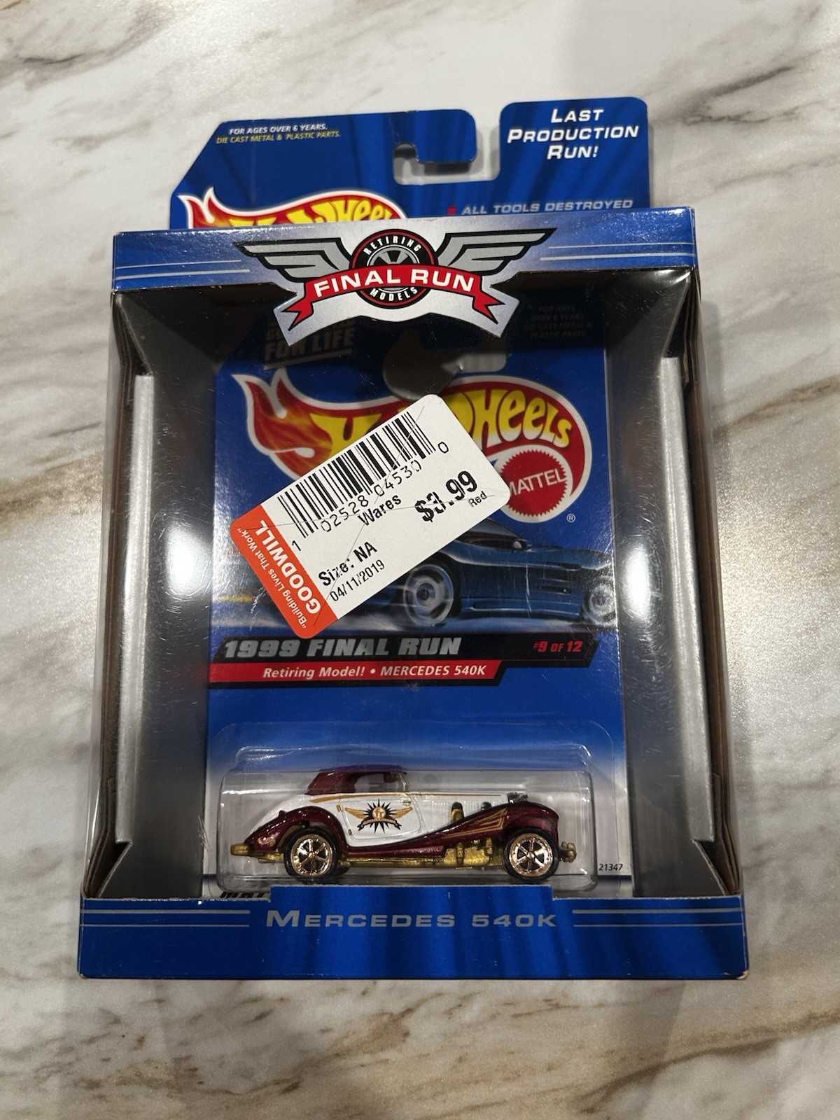 Hot Wheels 1999 Final Run Retiring Model #9 Of 12 Mercedes 540K