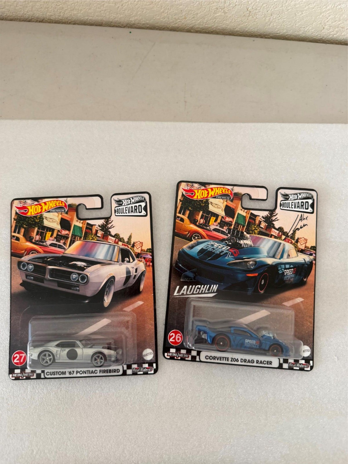 Hot Wheels Premium Custom ’67 Pontiac Firebird/Corvette Z06 Drag Racer Lot E29
