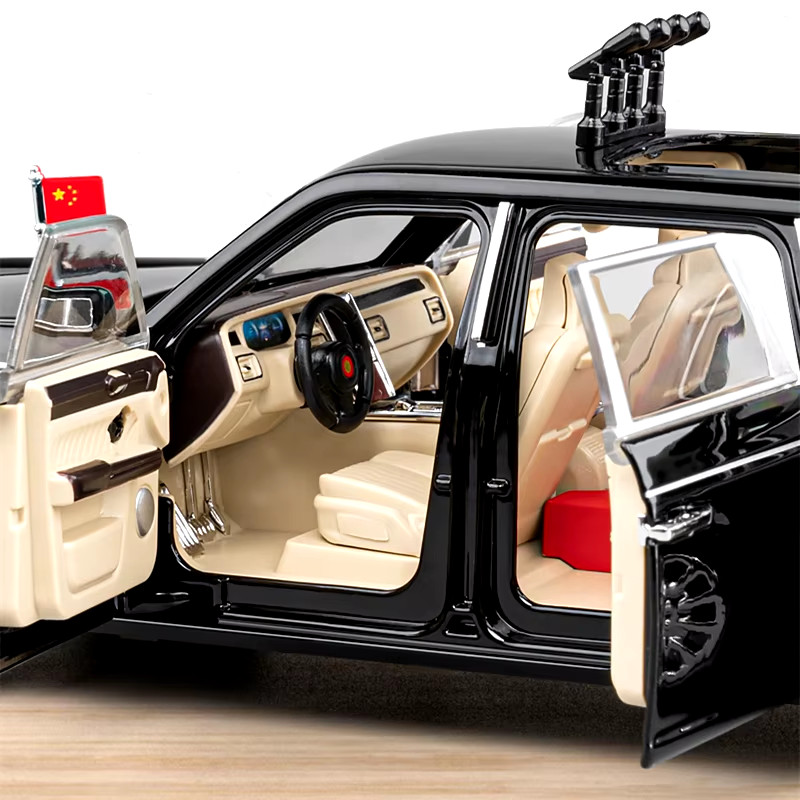 1/24 HONGQI L9 Alloy Limousine Luxy Car Model Diecasts Metal Classic Parade Vehi