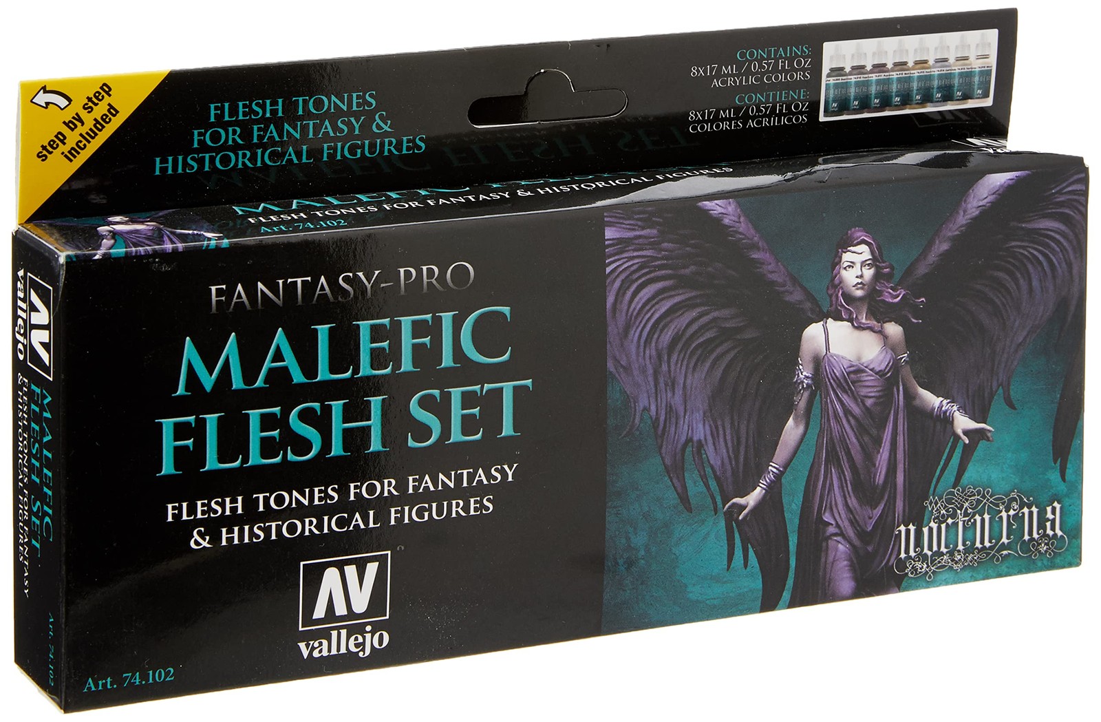 Pro Nocturna Malefic Flesh Acrylic Paint Set|Ideal Flesh Tones for Fantasy and