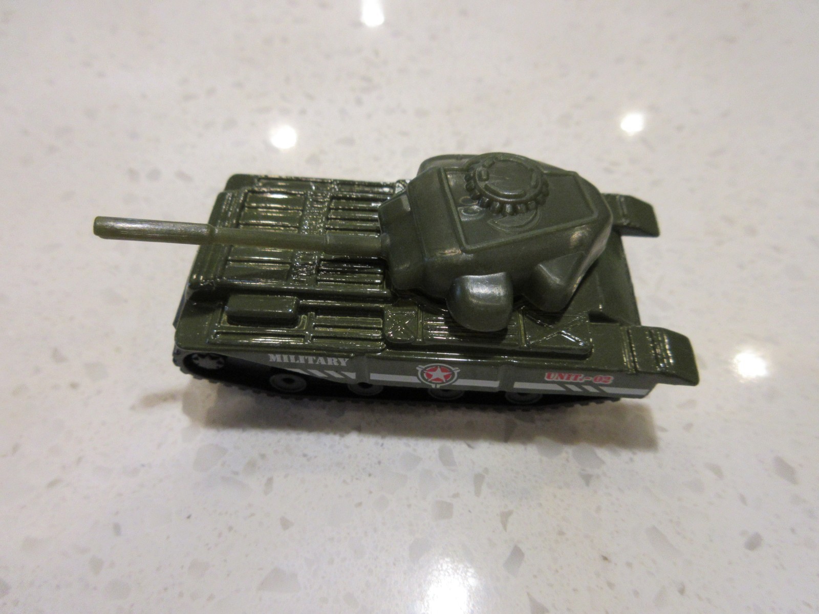 Turbo Wheels Military Action Vehicle Army Tank OD Green Diecast 1:64 Toy Car
