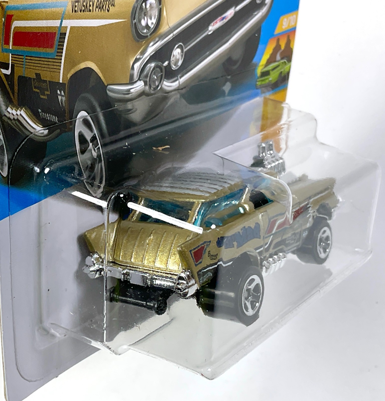 2026 Hot Wheels Wagons Lil’ Mad Chevy Gasser Shortened Nomad, Gold, 1st Ed. #215