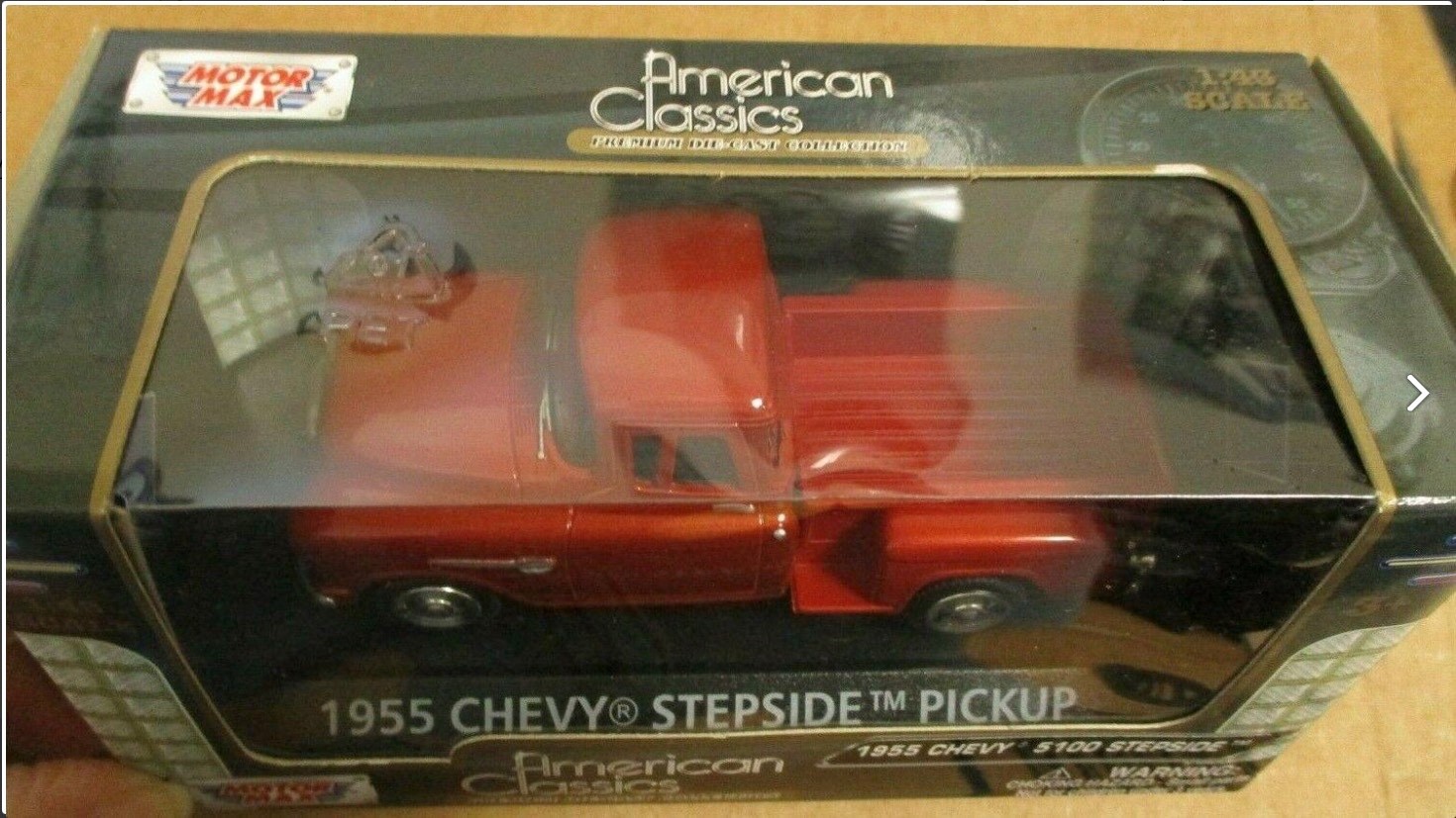 NIB 1/43 Motor Max ’55 Chevy 5100 Stepside Pick-up Copper American Classics