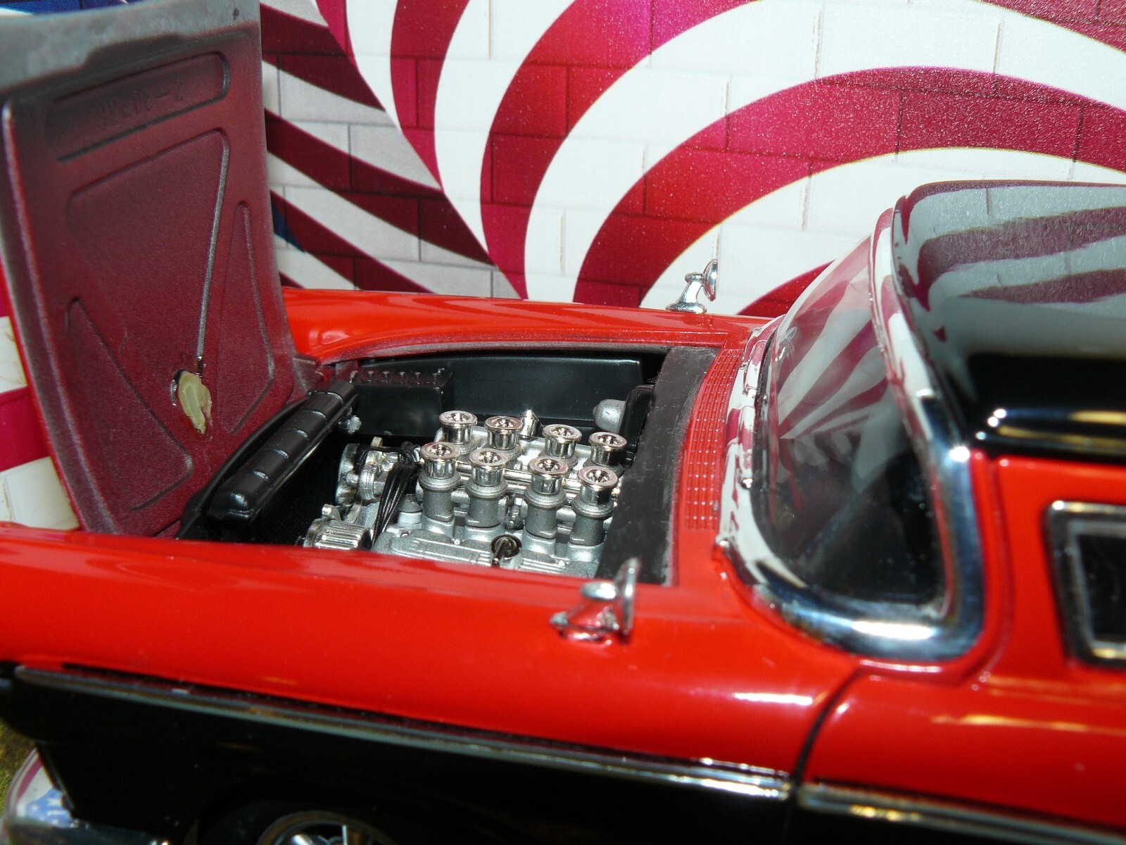 1/18, ( IB ) Custom made 1957 Ford Ranchero , gasser black and red , no box