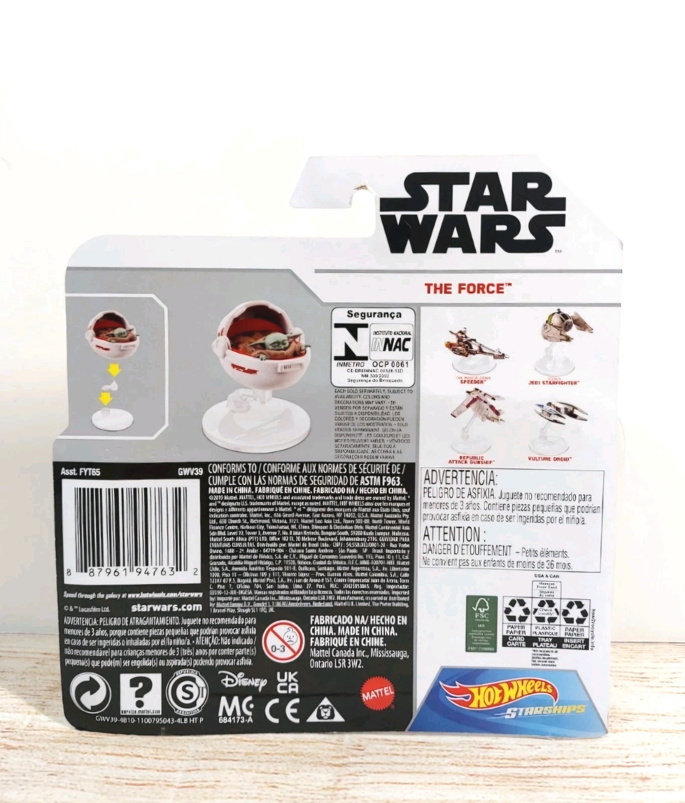 Star Wars Hot Wheels Starships MandalorianThe Child The Force Grogu Hover Pram
