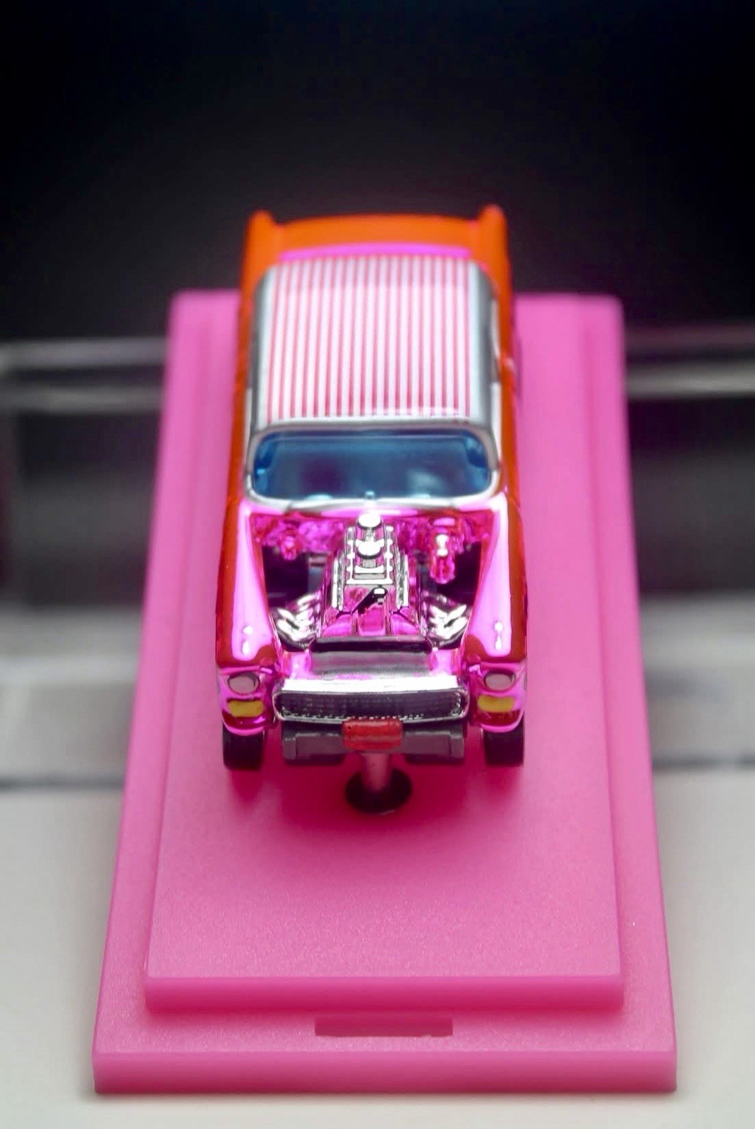 Hot Wheels 55 Chevy Bel Air Gasser Pink Spectraflame Candy CUSTOM Replica