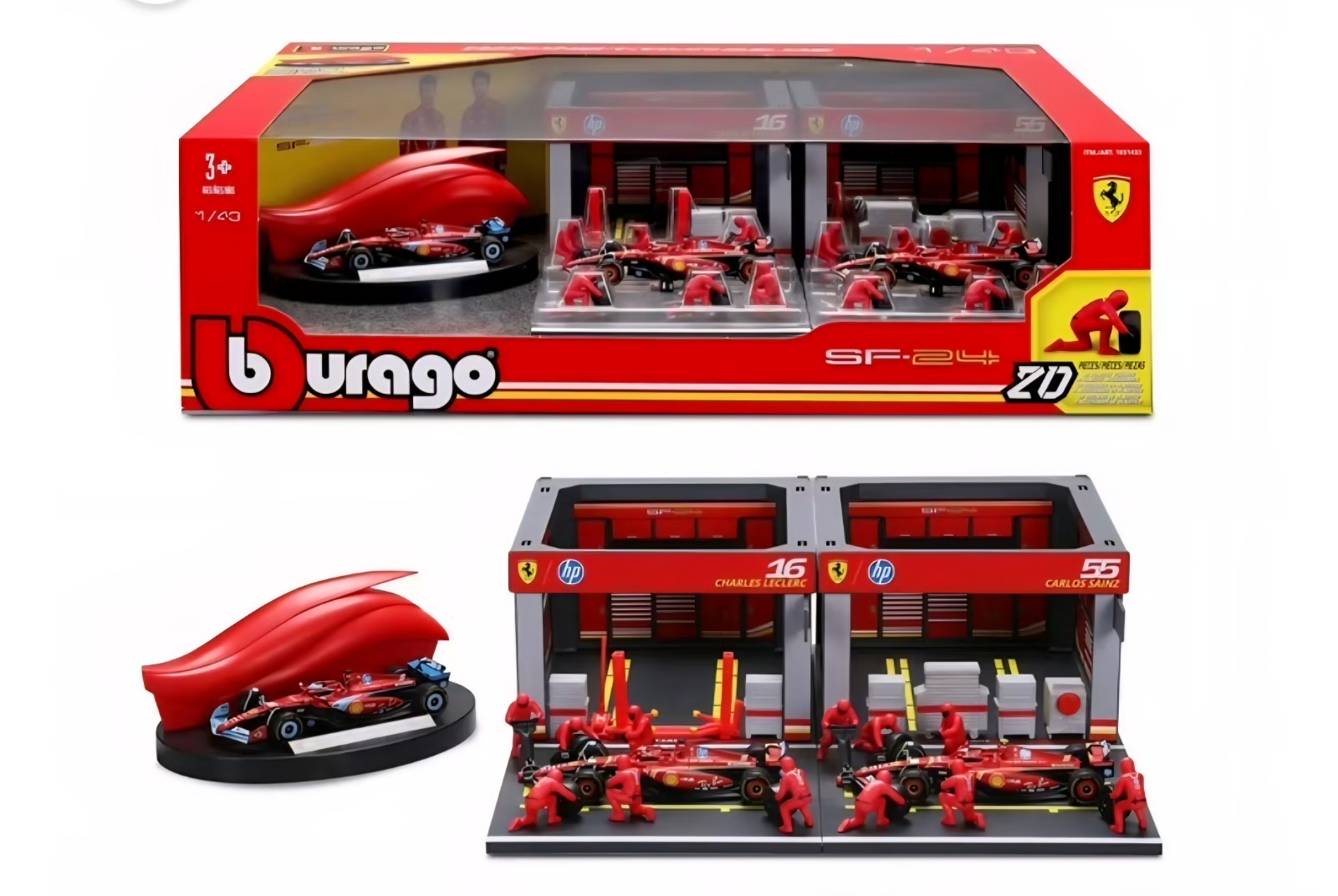 Burago 1:43 Formula 1 Racing Deluxe Paddock Set Red Bull