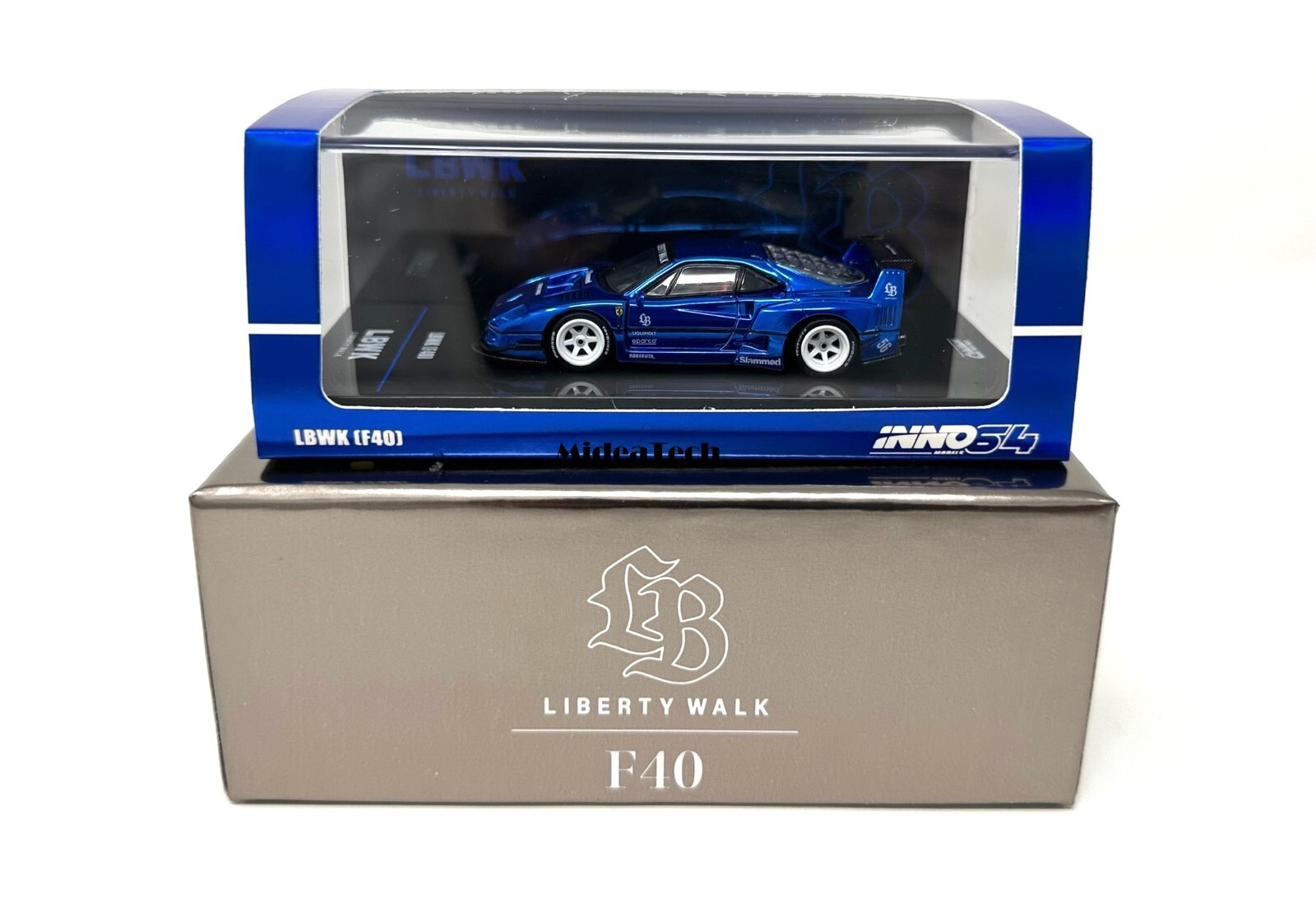 Chase! Inno64 1:64 LBWK Liberty Walk Ferrari F40 Chrome Black IN64-LBWKF40-CHB