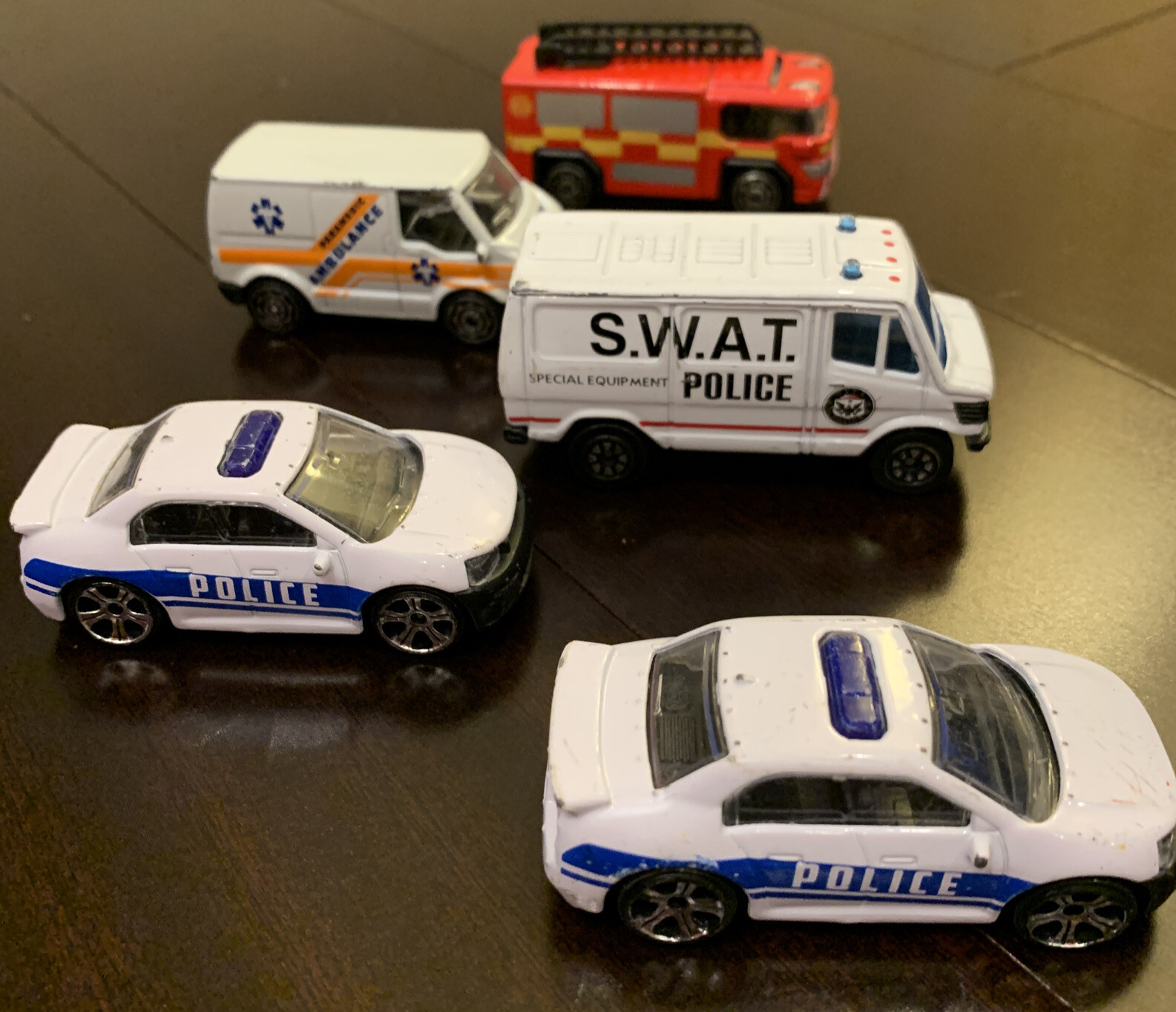 Teamsterz and Welly Police, S.W.A.T Police, Fire & Rescue, Ambulance Die Cast