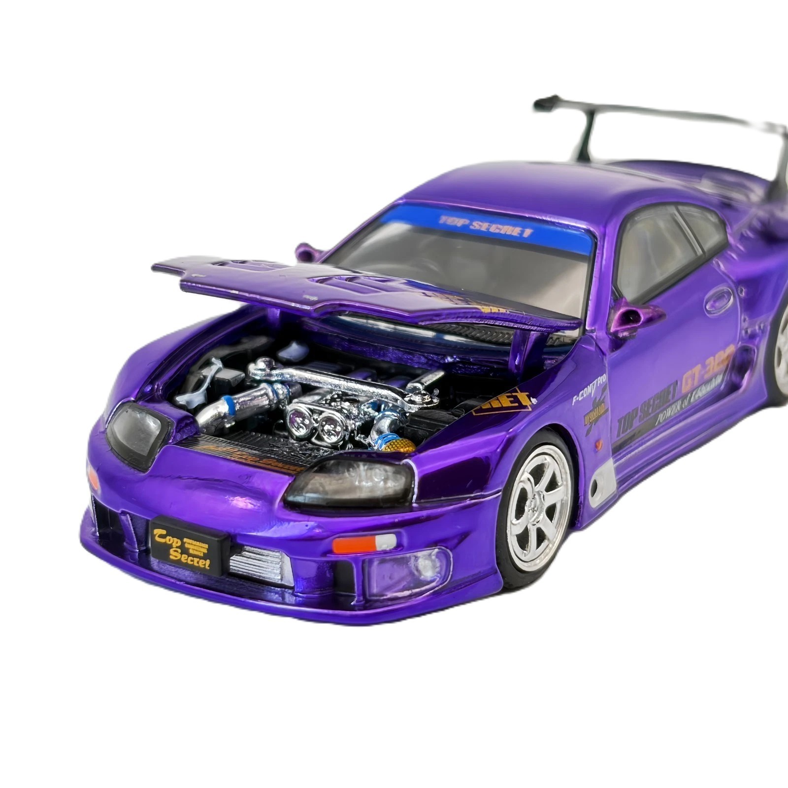 Pop Race 1:64 Toyota Supra GT300 Top Secret Purple Chrome Tokyo Auto Salon #458