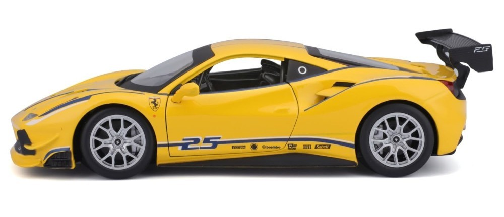 2016 Ferrari 488 challenge #25 1/24 Scale Diecast Model Bburago – YELLOW w/ BOX