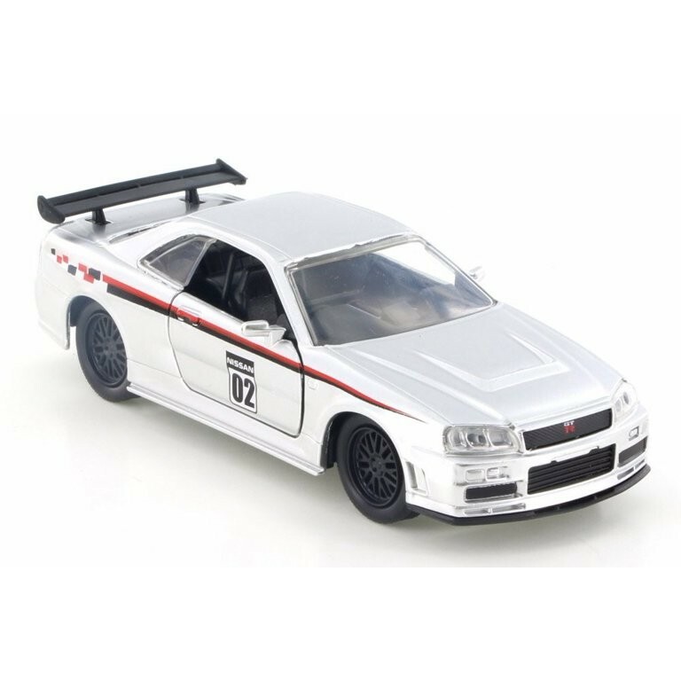 99140-DP1. JADA HARD TOP. 2002 NISSAN SKYLINE GT-R. 1/32. SILVER. DIECAST CAR.