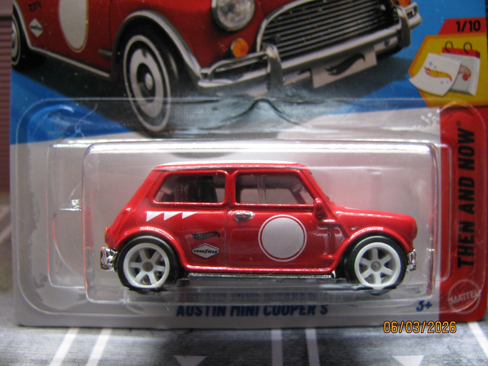 2026 Hot Wheels Red Austin Mini Cooper S, w/Real Riders Wheel Swap