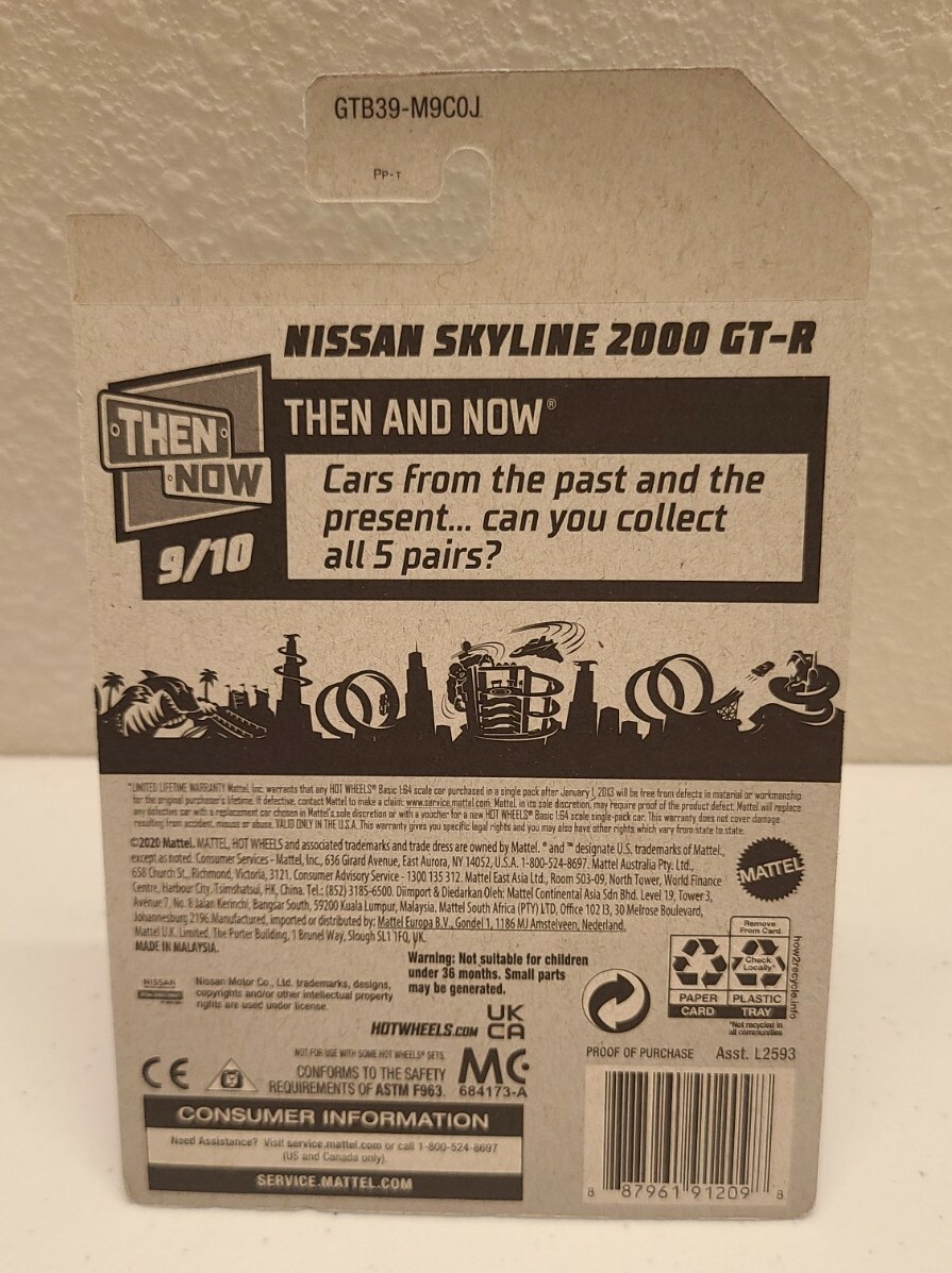 Hotwheels Then and Now – NISSAN SKYLINE 2000 GT-R 1/64 Diecast NEW