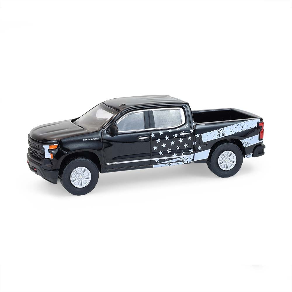 1/64 2023 Chevrolet Silverado Truck, Stars & Stripes, Blue Collar #14 35300-F