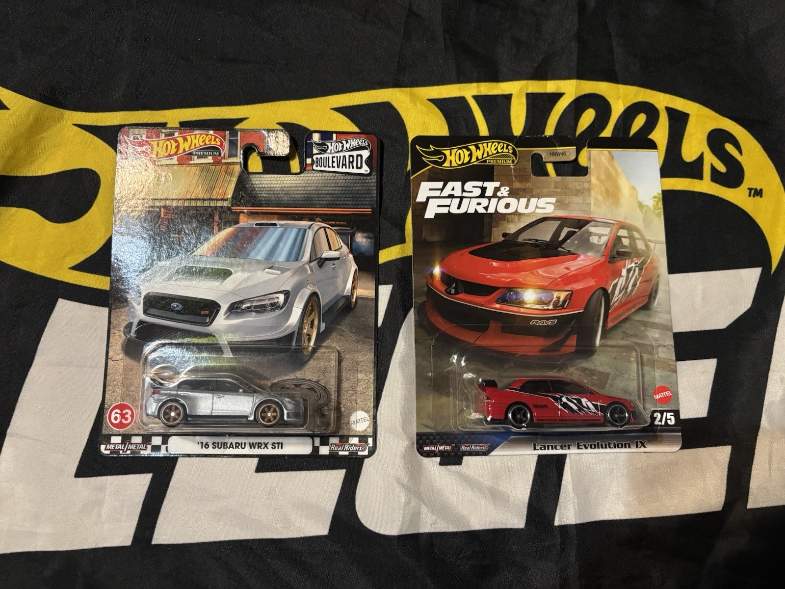 Hot Wheels Premium 2 Car Bundle ‘16 Subaru WRX STi/Mitsubishi Lancer Evo IX