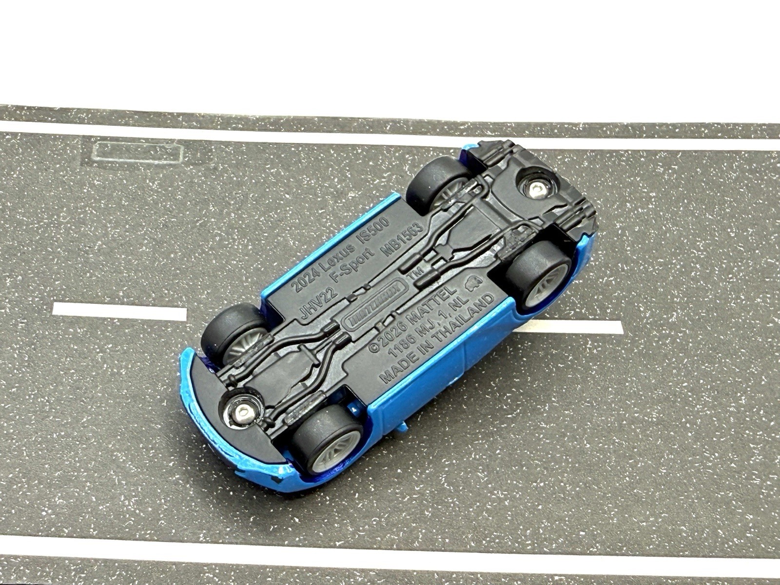 Matchbox Moving Parts 2024 Lexus IS 500 (blue) CUSTOM LOWERED WHEEL SWAP by AEB