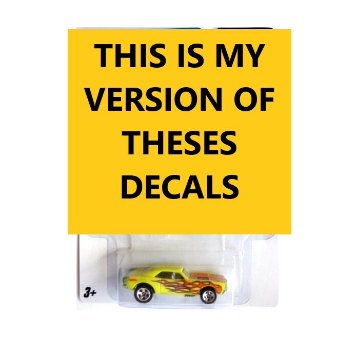 Clear 1:64 Waterslide Decal for 67 Camaro Red Flames