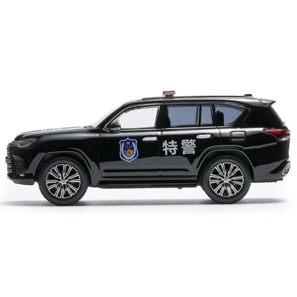 Masdi 1:64 Black Police 2022 LX600 Luxury SUV Sport Model Diecast Display Car