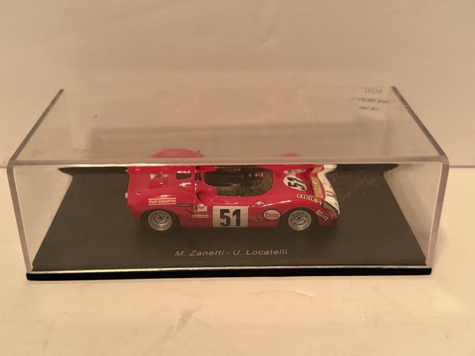 TOKOLOSHE MODELS FIAT ABARTH SP 1000 NO 51 LM 1969 ZANETTI LOCATELLI TOK 18 1/43