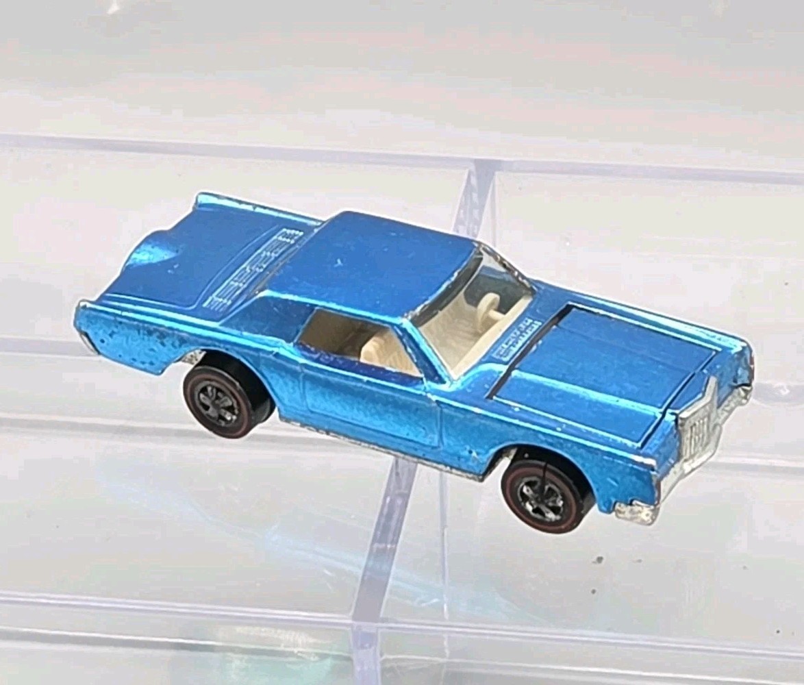 VTG Hot Wheels Redline 1968 Custom Continental Mark lll Blue USA
