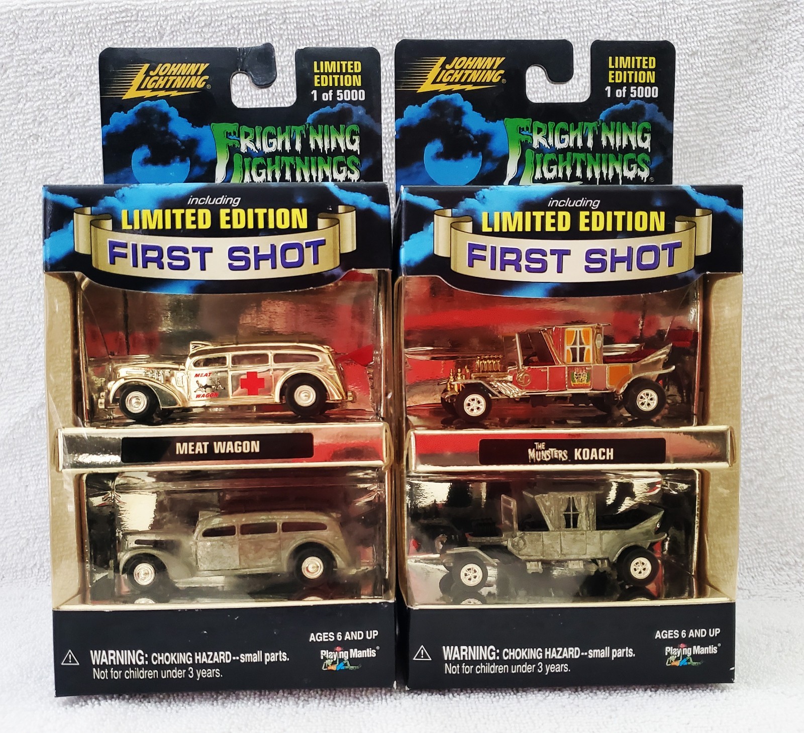 Johnny Lightning Frightning Lightnings First Shot Munsters Meat Wagon Chrome Raw