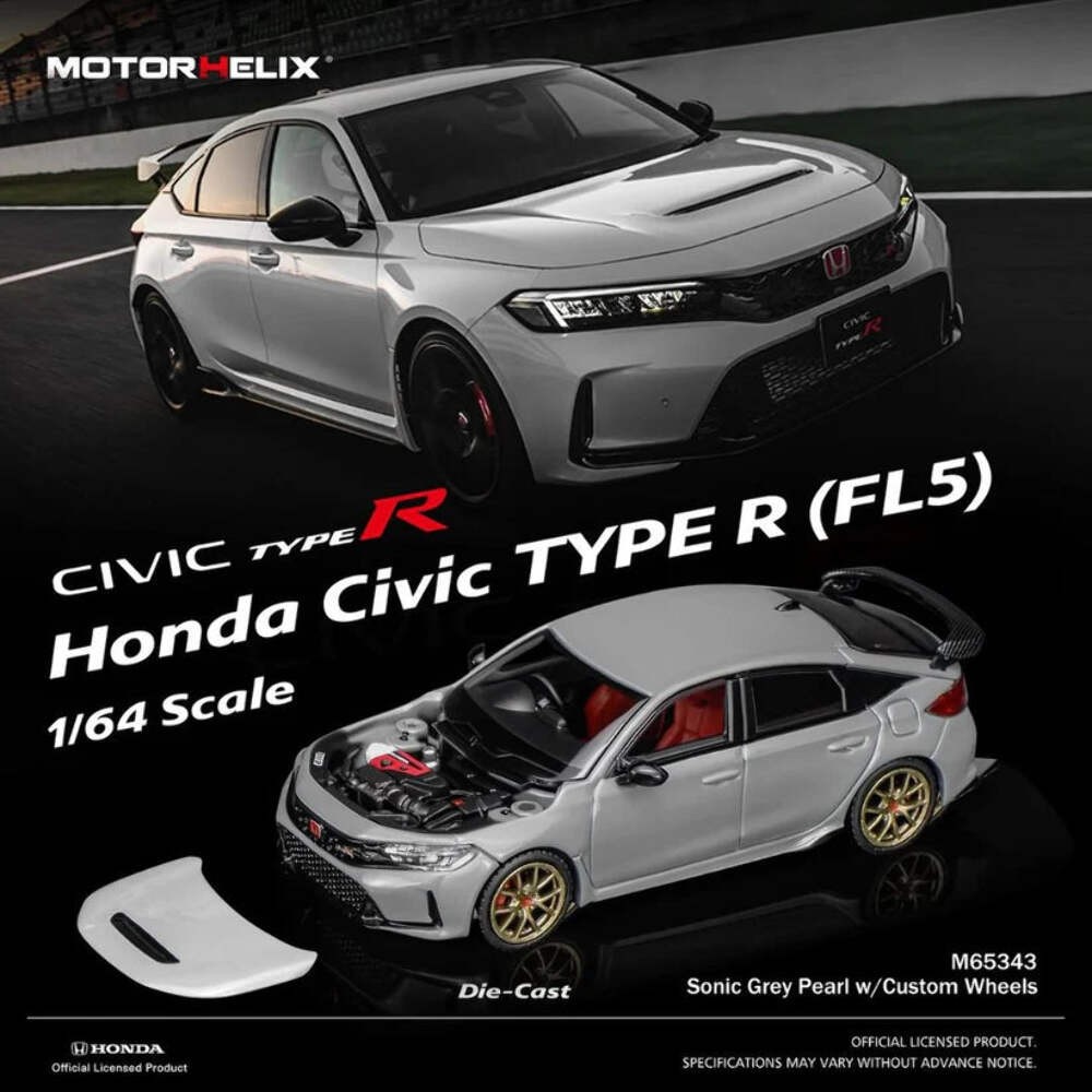 Motorhelix 1/64 Honda Civic Type R (FL5) Supersonic Grey With RiIA Wheels