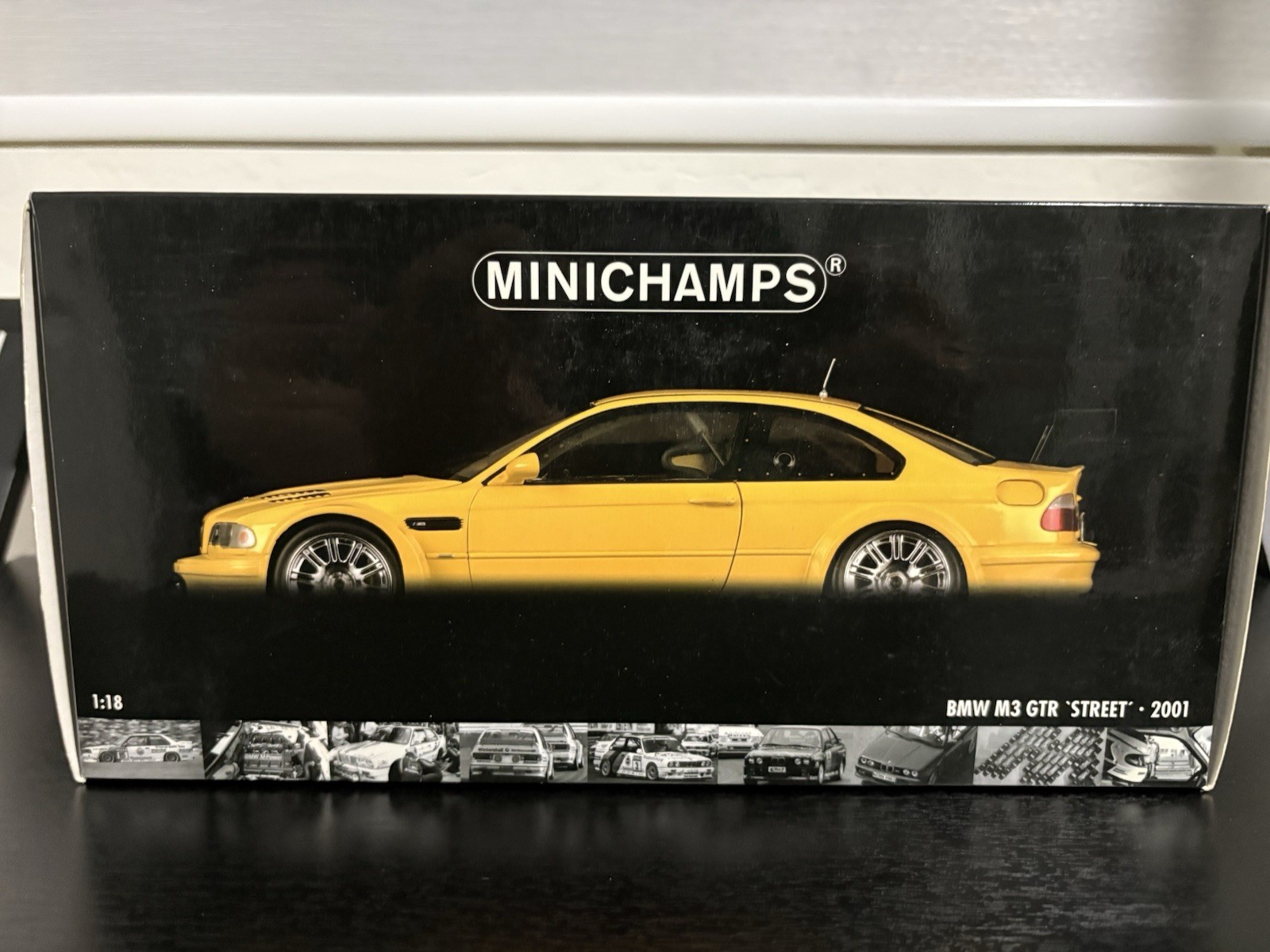 1:18 Minichamps BMW E46 M3 GTR Street 2001 – Yellow