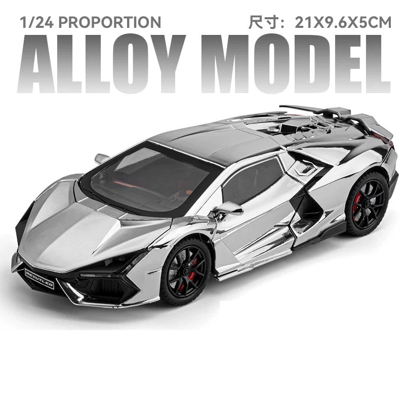 1:24 Lamborghini Revuelto Alloy Diecast-Cool Sound Light Pull-Back Car Toy Gift
