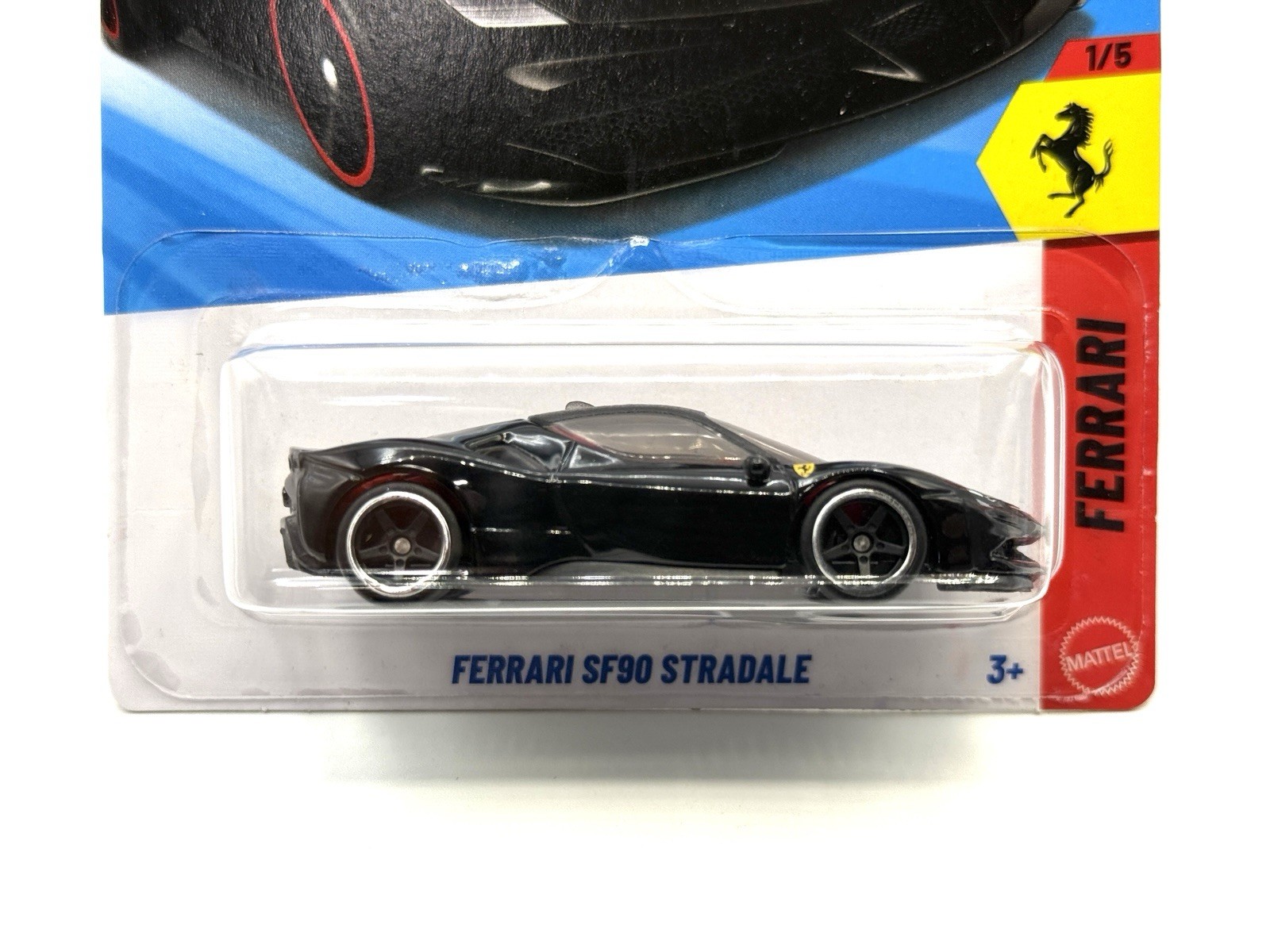 2026 Hot Wheels Ferrari SF90 Stradale #41 (black) SUPER CUSTOM WHEEL SWAP by AEB