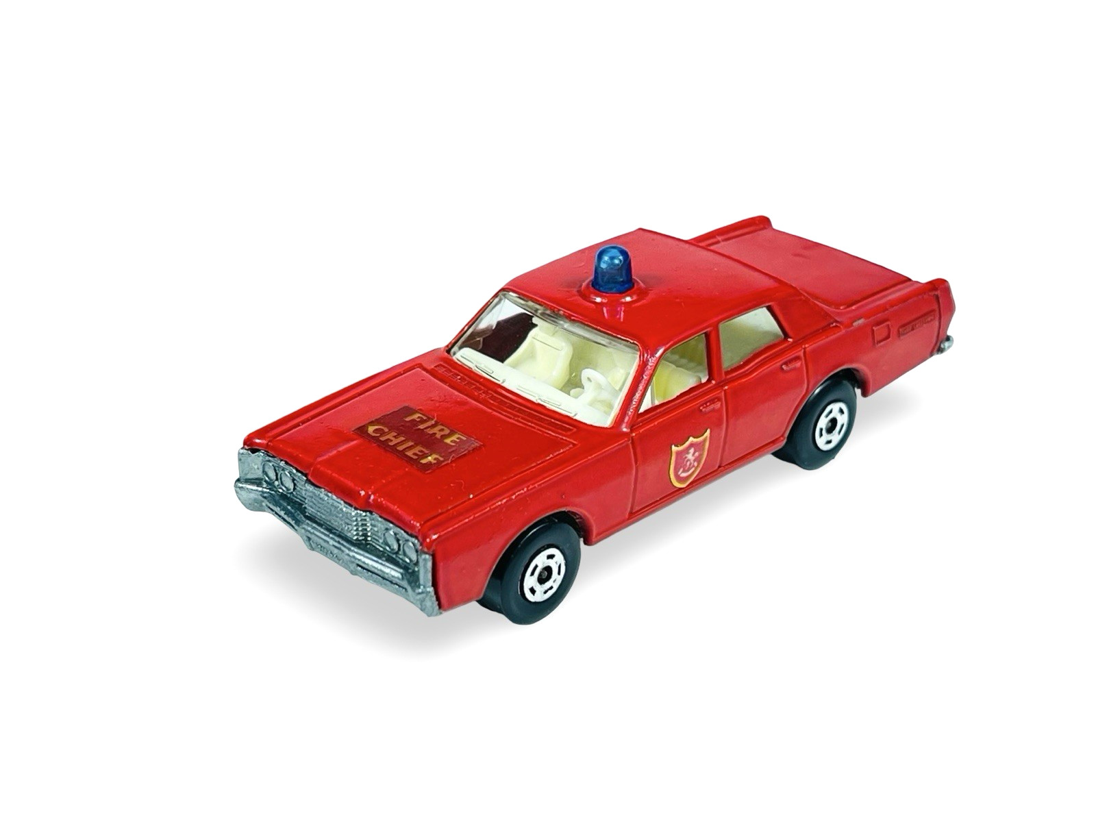 Matchbox Lesney Superfast MB55 Red Mercury Fire Chief Car w/Blue Dome Light