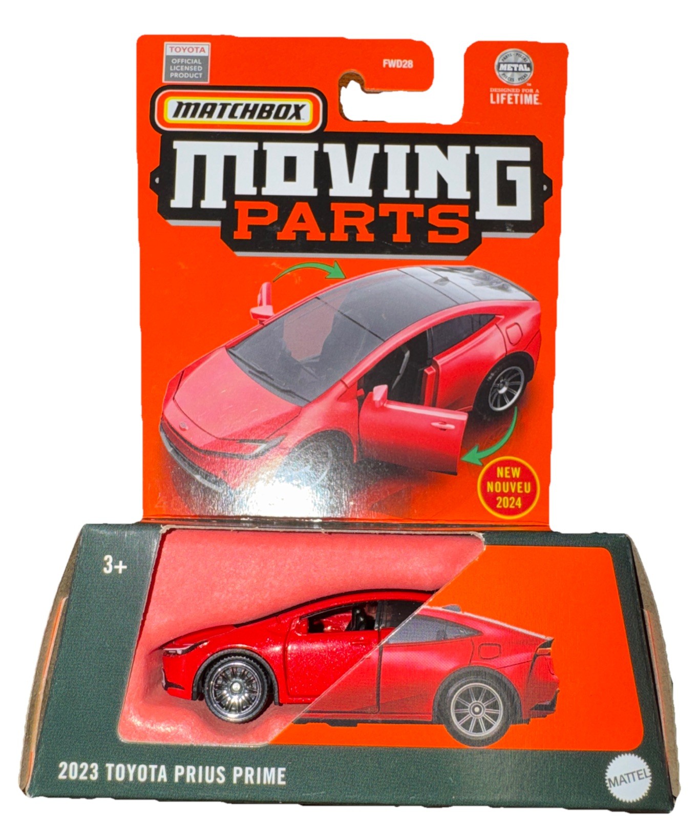 Lot Of 2 Matchbox 2023 Toyota Prius Red Moving Parts New In Package 1:64 Diecast