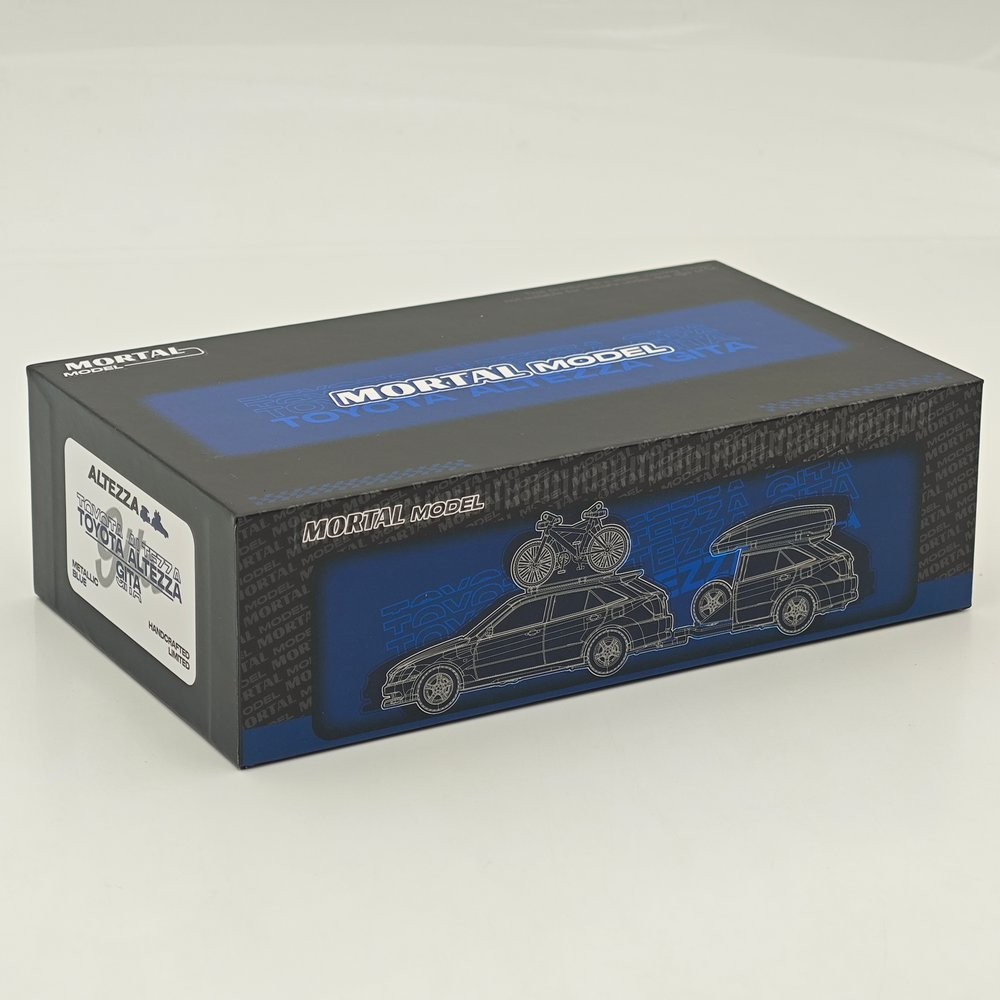 MORTAL 1:64 Scale for Altezza Gita Elixir Trailer Set Diecast Toy Car Model Blue