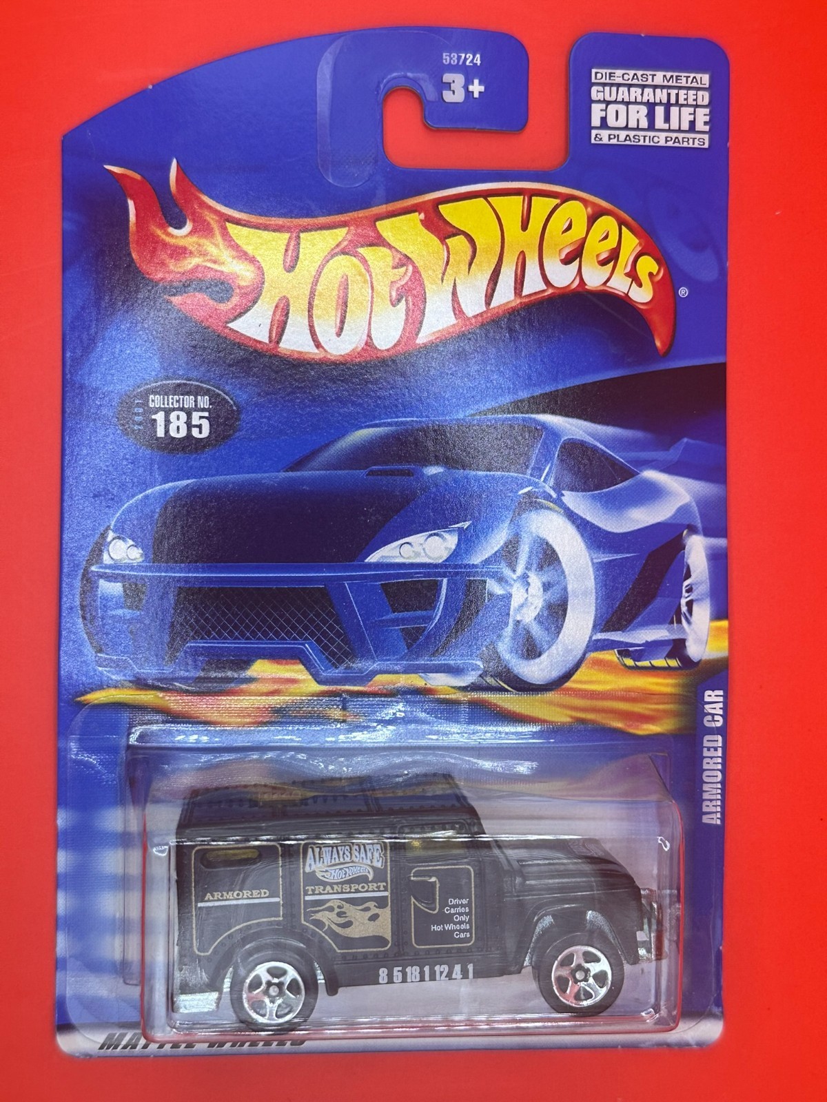 2001 Hot Wheels #185 Armored Car Black 5sp