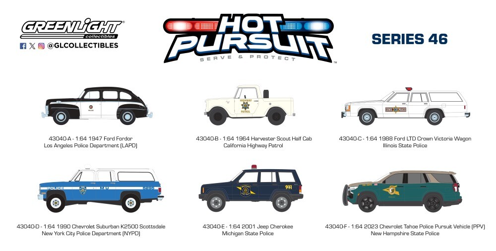 Greenlight Hot Pursuit 46 – NYPD 1990 Chevy Suburban K2500 Scottsdale 43040-D