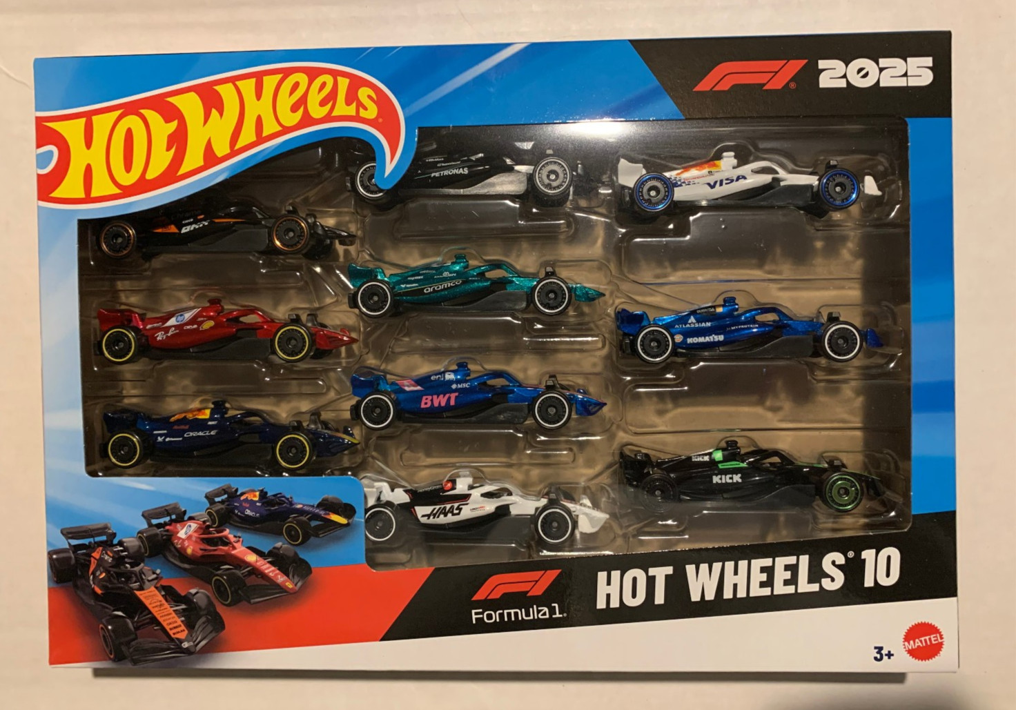 2025 HOT WHEELS FORMULA ONE F1 RACING 10 PACK SET FERRARI RED BULL ASTON MARTIN
