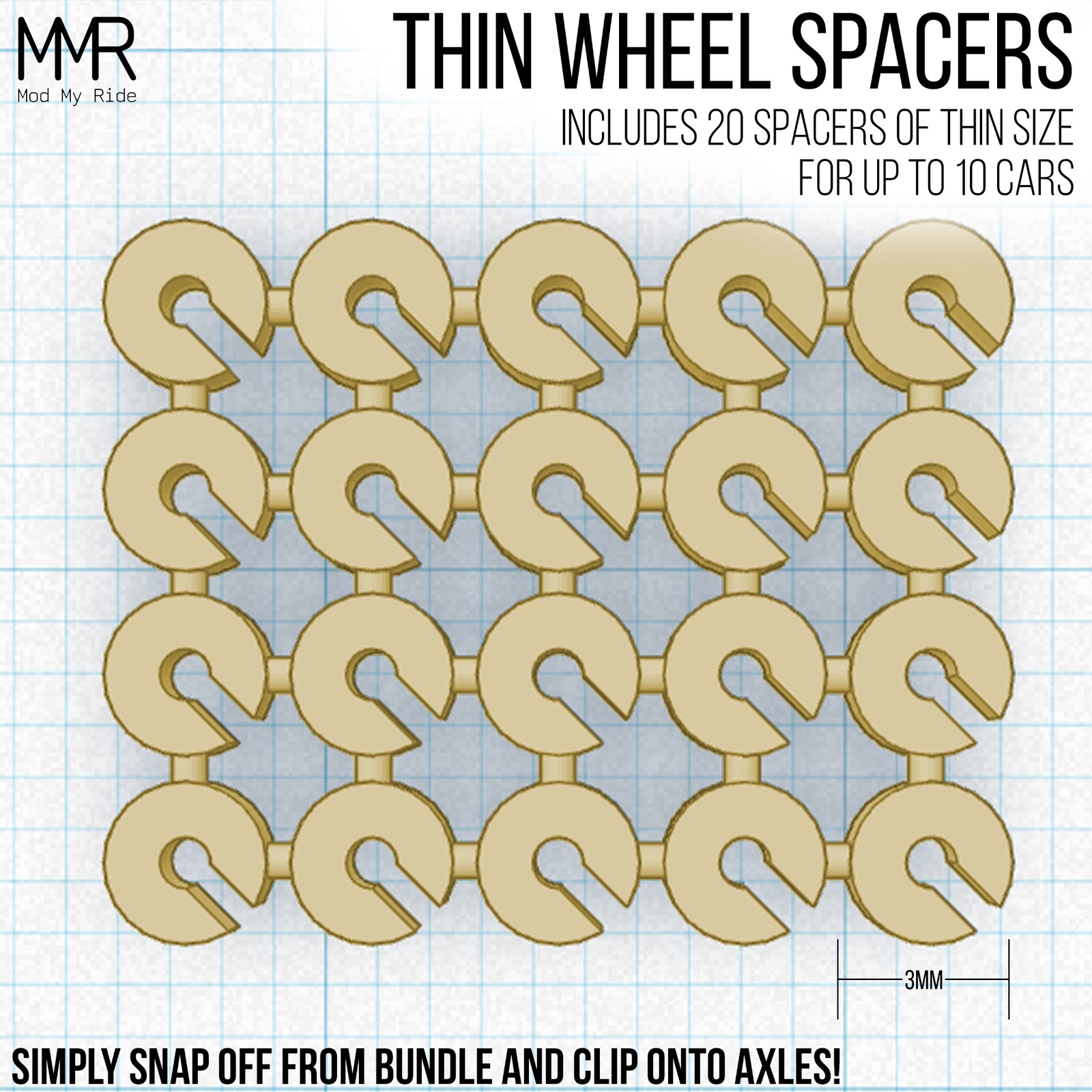 1/64 Scale SPACERS for Custom Hot Wheels